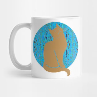 Tan Cats Purrfect Psychedelic Garden Silhouette Art Mug